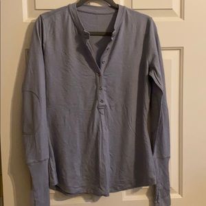 Lululemon Henley grey/purple l/s top size 12